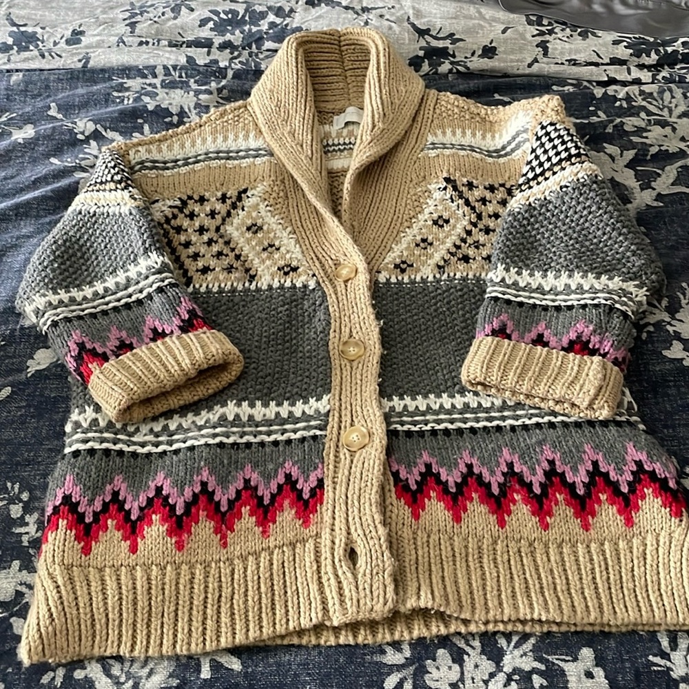 LuckyBrand cardigan sweater. Beautiful boho style.